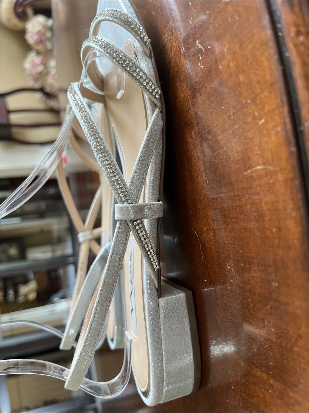 Nina Champagne Metallic Strappy Slingback Sandals